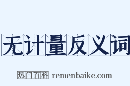 无计量反义词是什么意思的图片